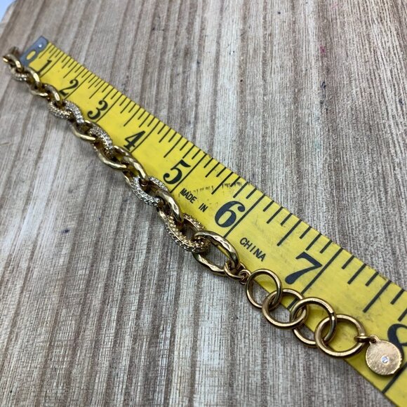 Stella & Dot Christina Gold Tone Rhinestone Link Bracelet - Picture 7 of 7